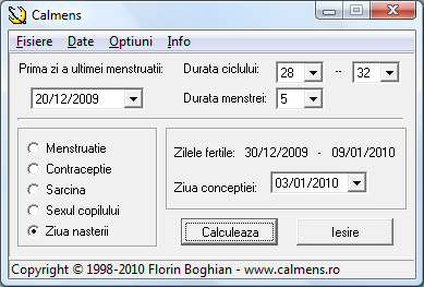 Calcule Ziua nasterii