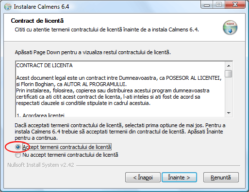 Instalare Calmens