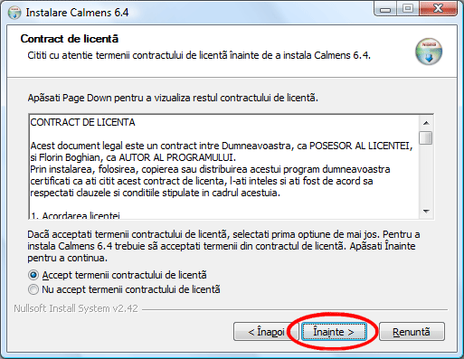 Instalare Calmens