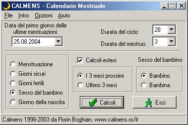 Sesso del bambino, Gravidanza, Contraccezione, Calendario mestruale